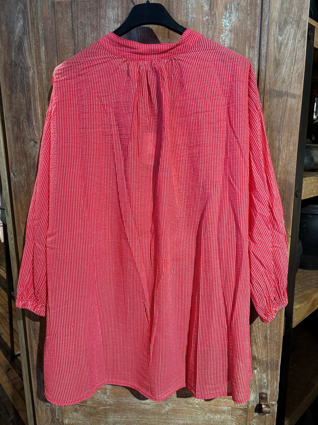 Olga stripete bluse - rød - onesize - Many Colors