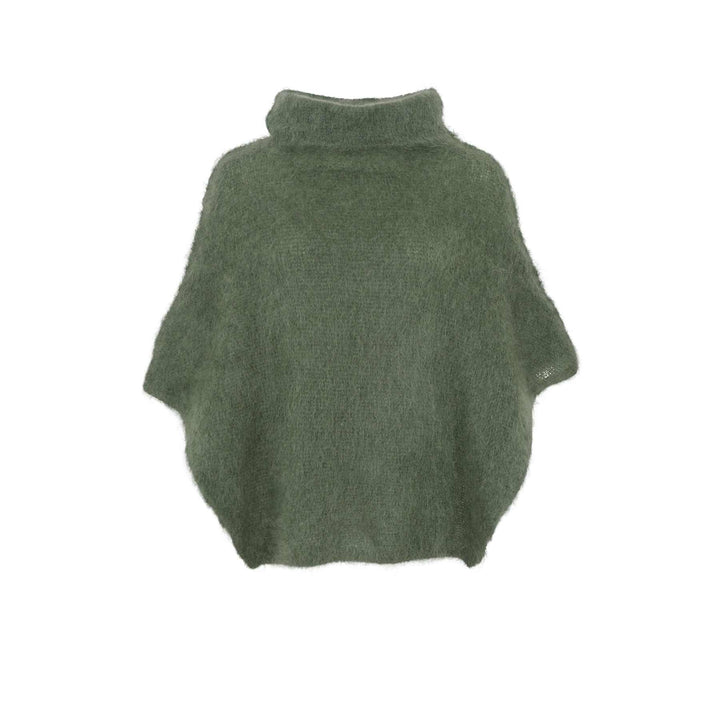 Bjoerk roll neck poncho - army - onesize