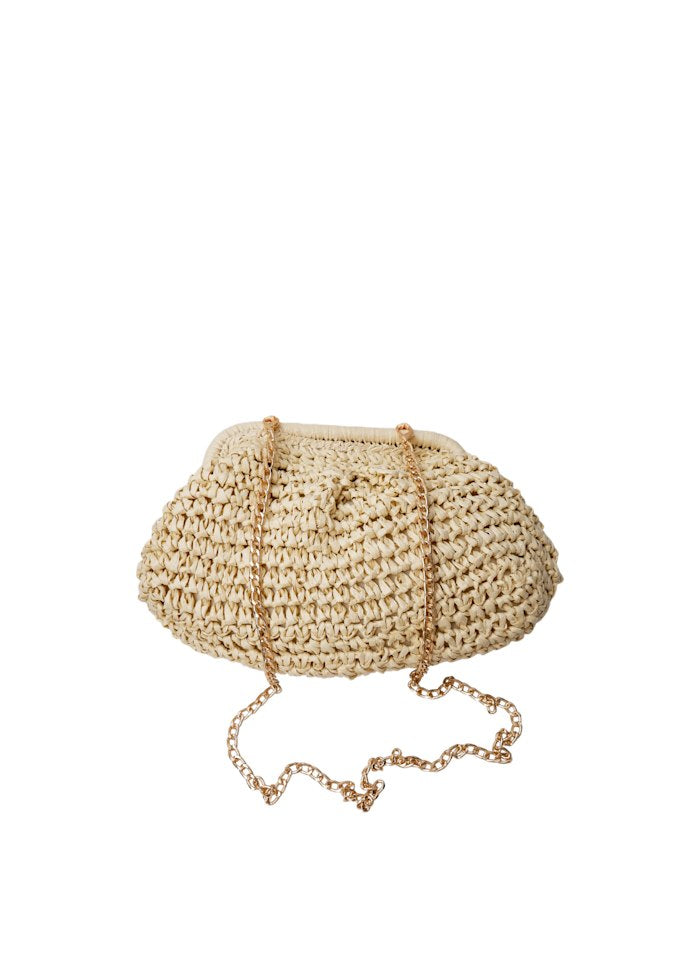 Zoey strå clutch veske - natur