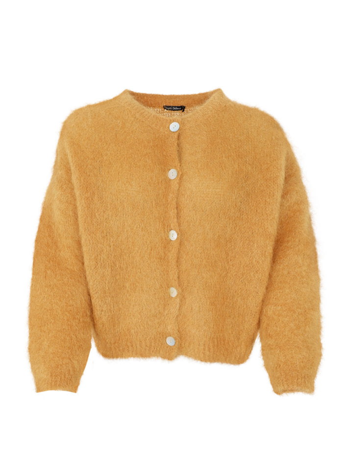 Bjoerk strikket  cardigan - mustard