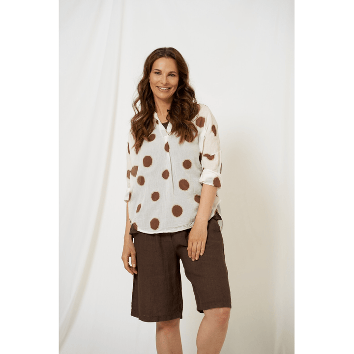 Riva bluse - brun - Many Colors