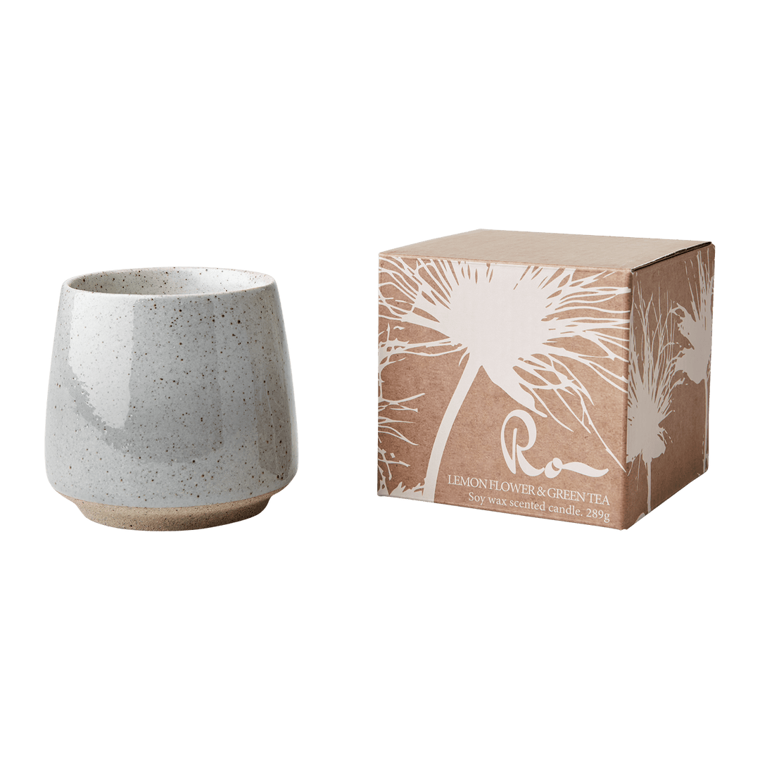 RO duftende stearinlys Lemon flower & green tea, hvit - Many Colors