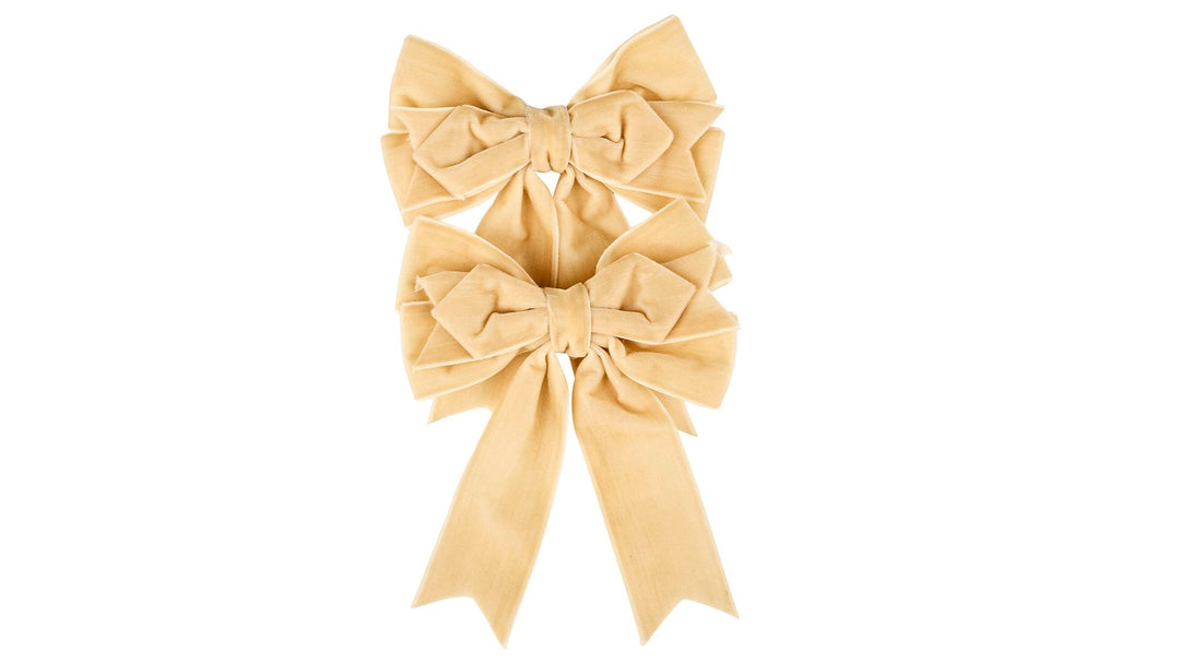 Sløyfe Velour S/2 15 cm Champagne - Many Colors