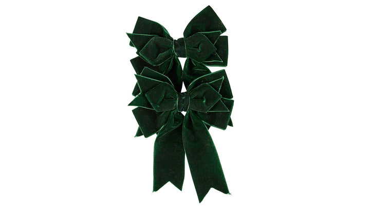 Sløyfe Velour S/2 15 cm. clips Grønn - Many Colors