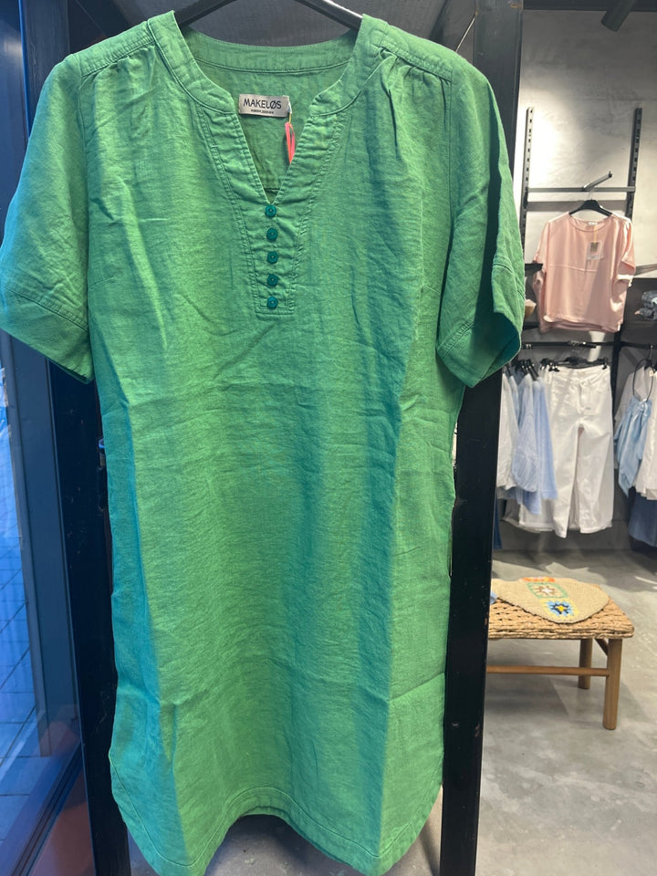 Solberg kjole i 100% lin - grønn - Makeløs - Many Colors