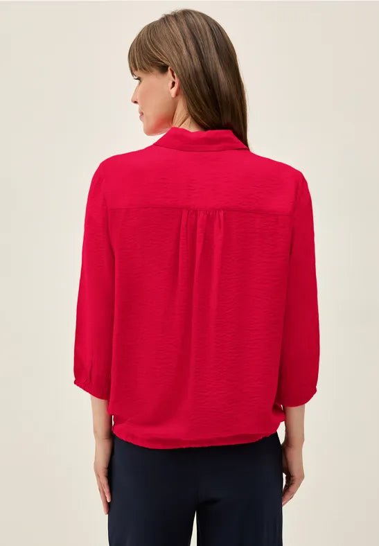 Solid softwave bluse - rød - Many Colors