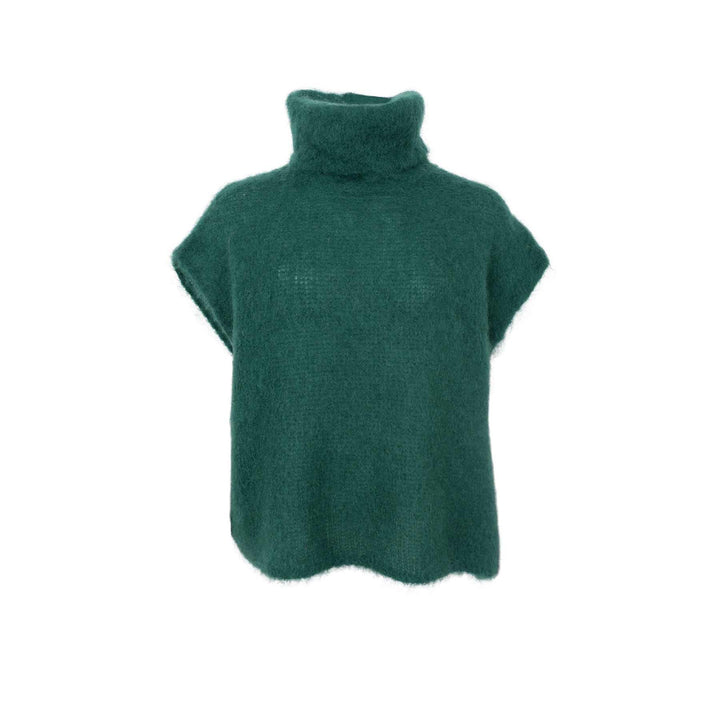 Bjoerk strikket vest med hals - 80% mohair - grønn