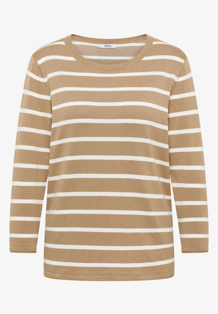 Stripete genser - golden camel - Many Colors