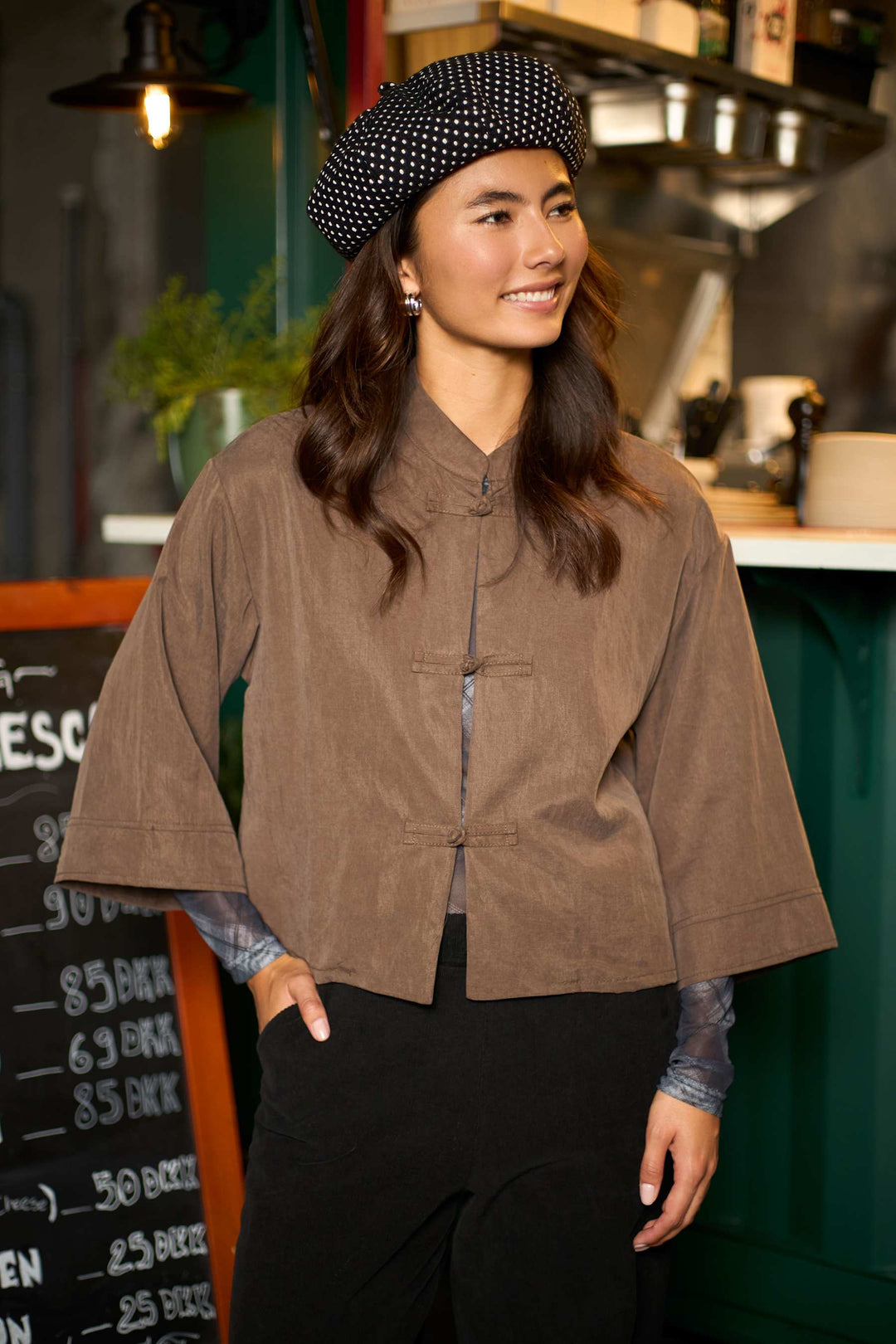 Moon skjorte bluse - coffee