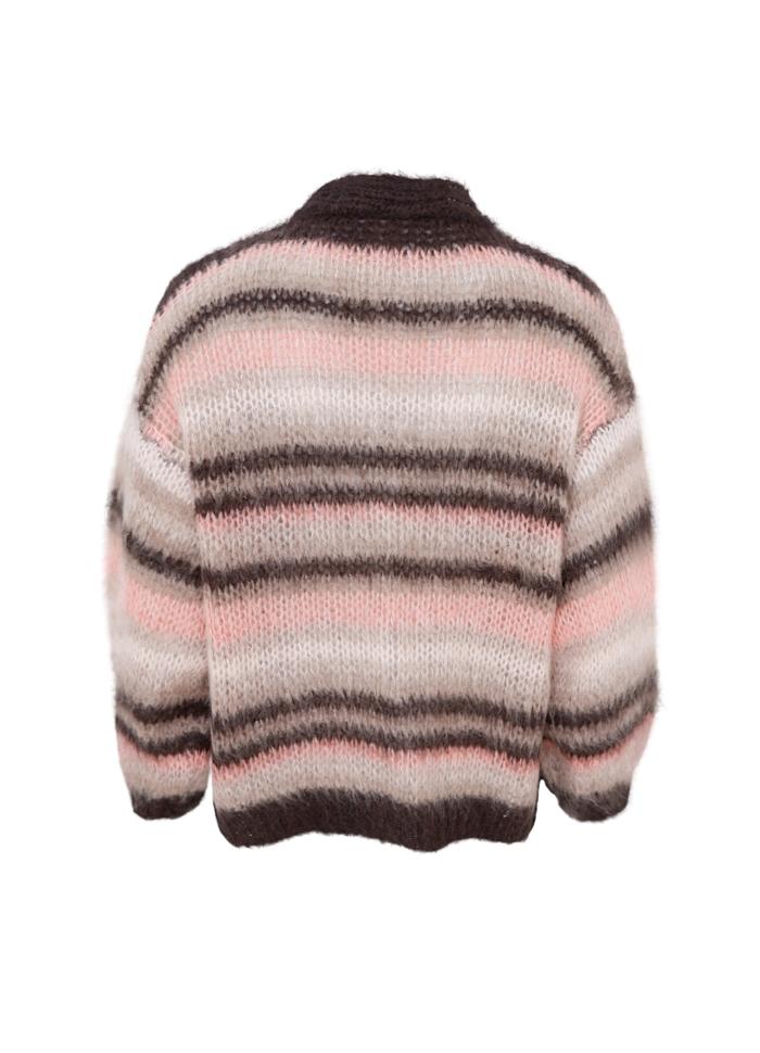 Alana stripet cardigan - Soft Rose - onesize
