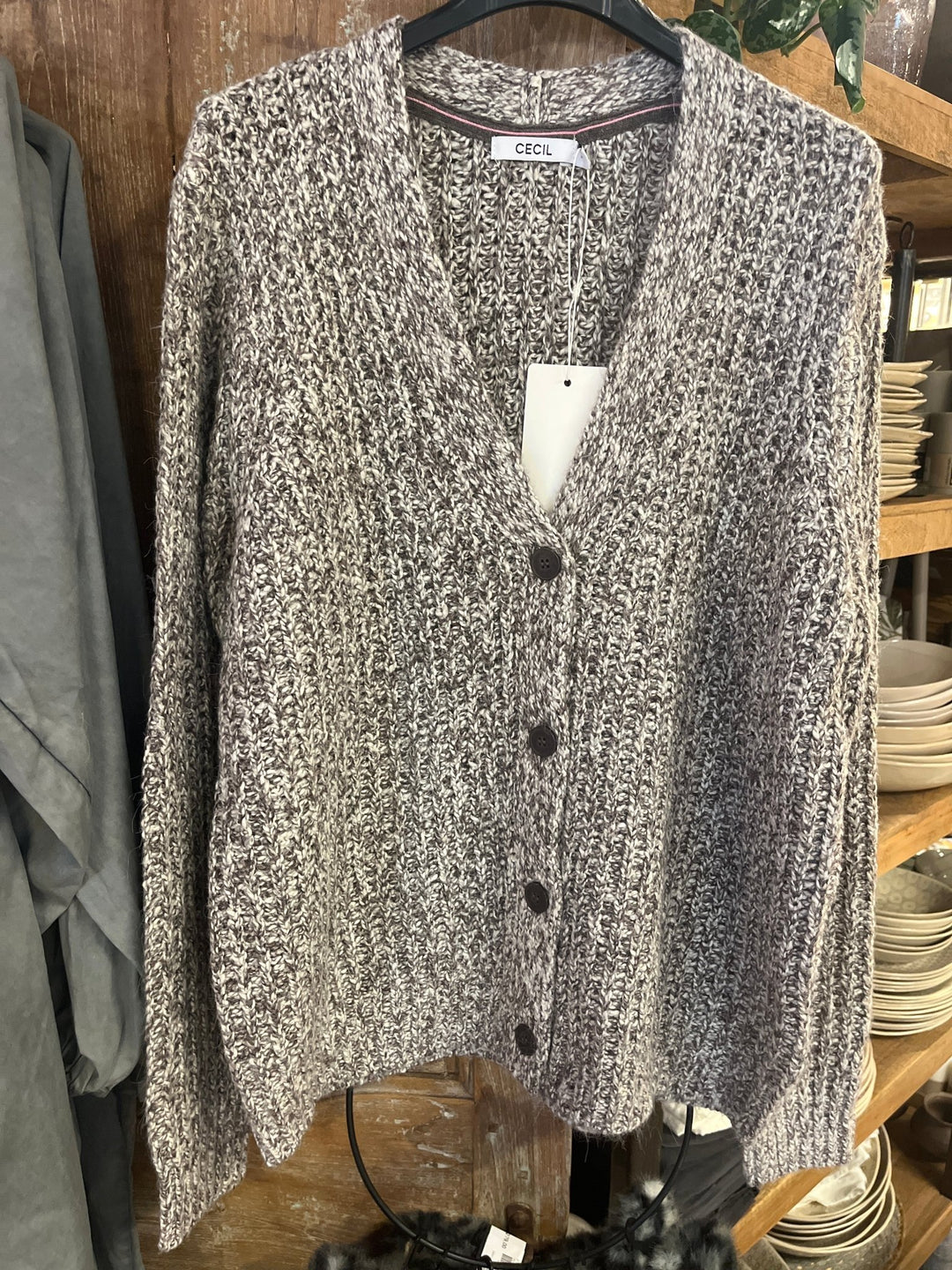 Tos Chunky 2 - tonet cardigan - grå brun - Many Colors