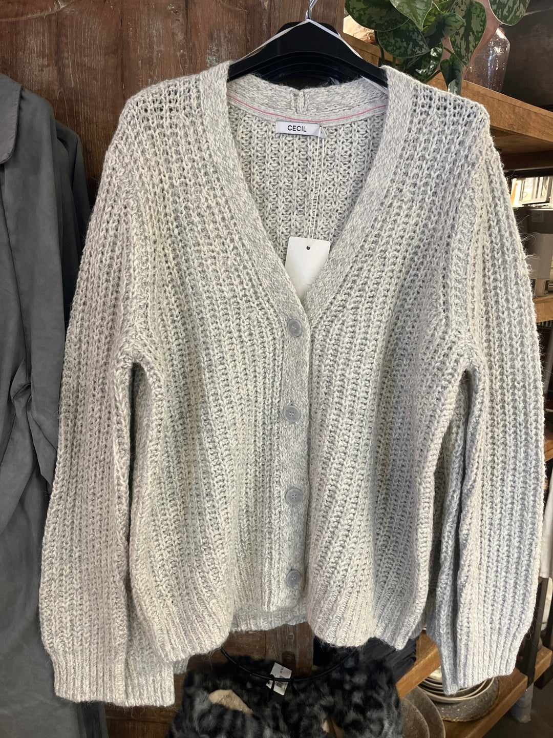 Tos Chunky 2 - tonet cardigan - metall grå - Many Colors
