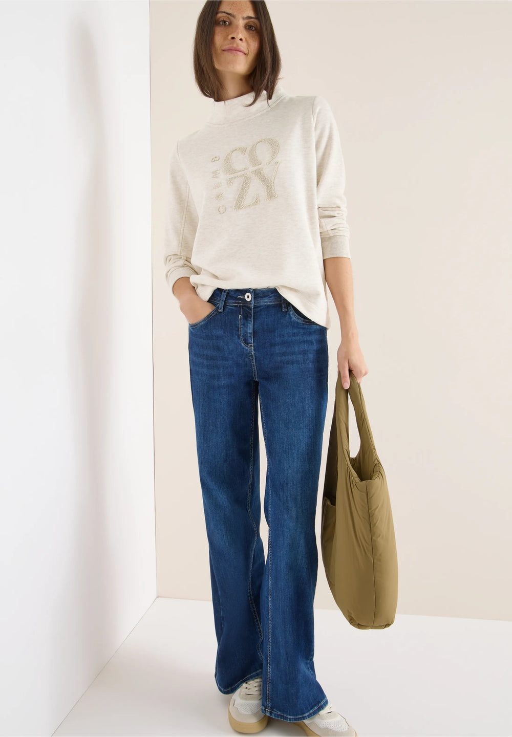 Tos funnelneck genser - beige - Many Colors