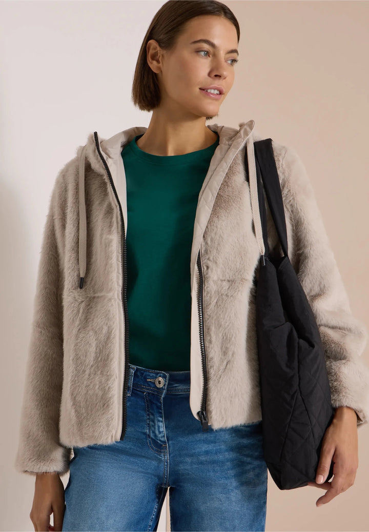 Tos fur matmix jacket - powder beige - Many Colors