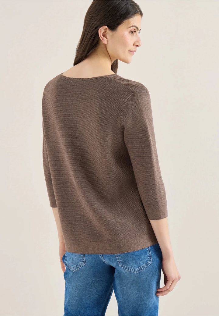 Tos structured v - hals - coffe taupe - Many Colors