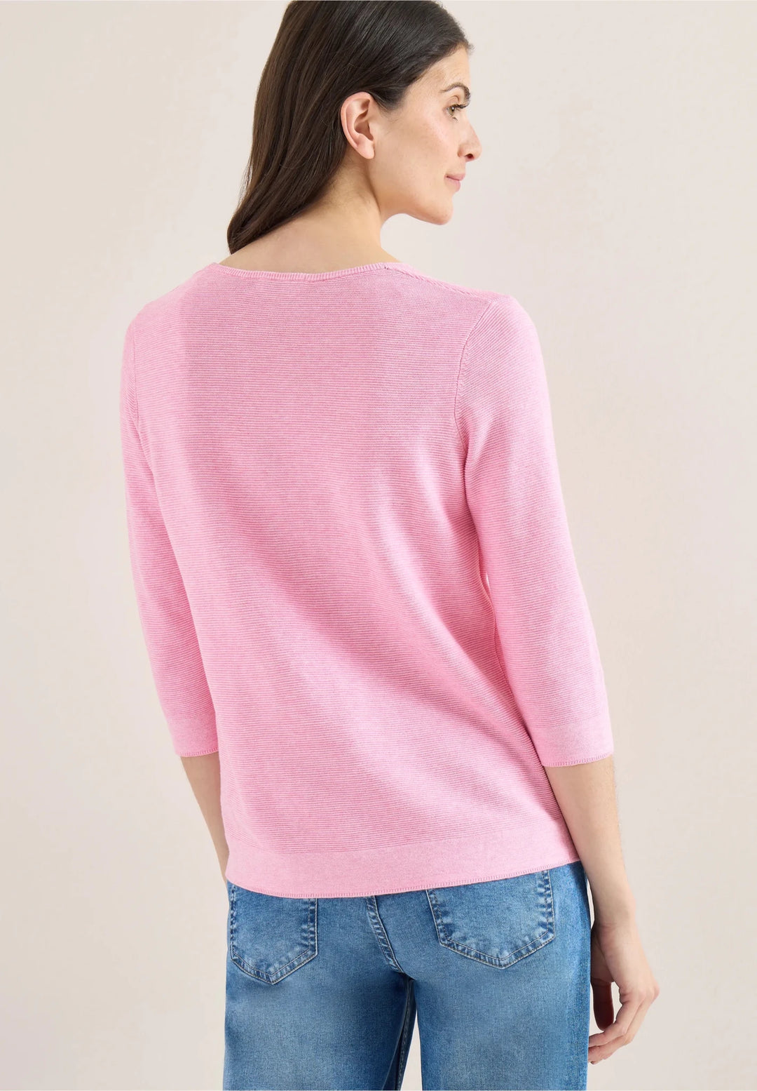 Tos structured v - hals - flamingo rose - Many Colors