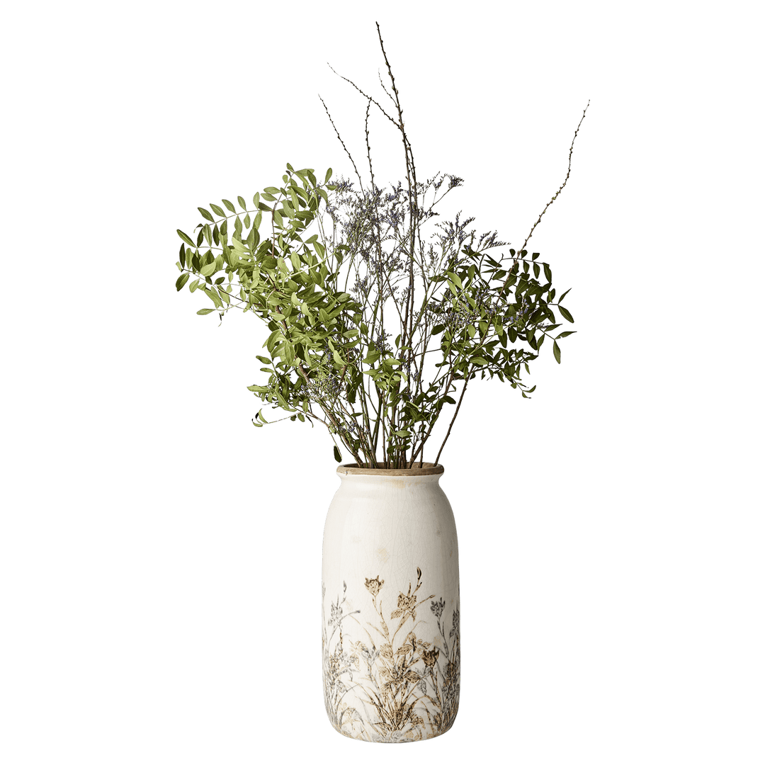 Tuva Vase, hvit/lilla/beige - Many Colors