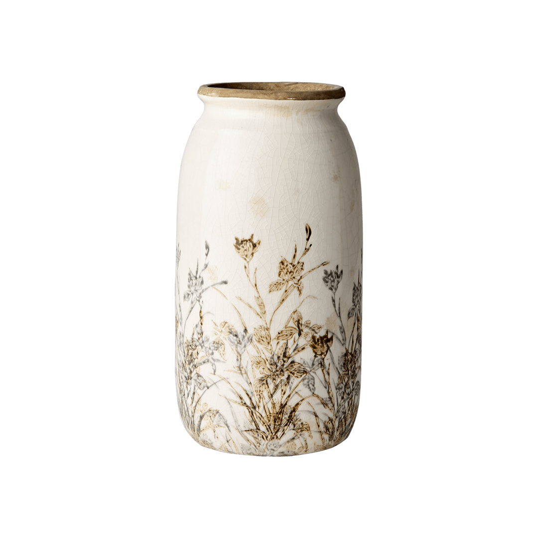 Tuva Vase, hvit/lilla/beige - Many Colors