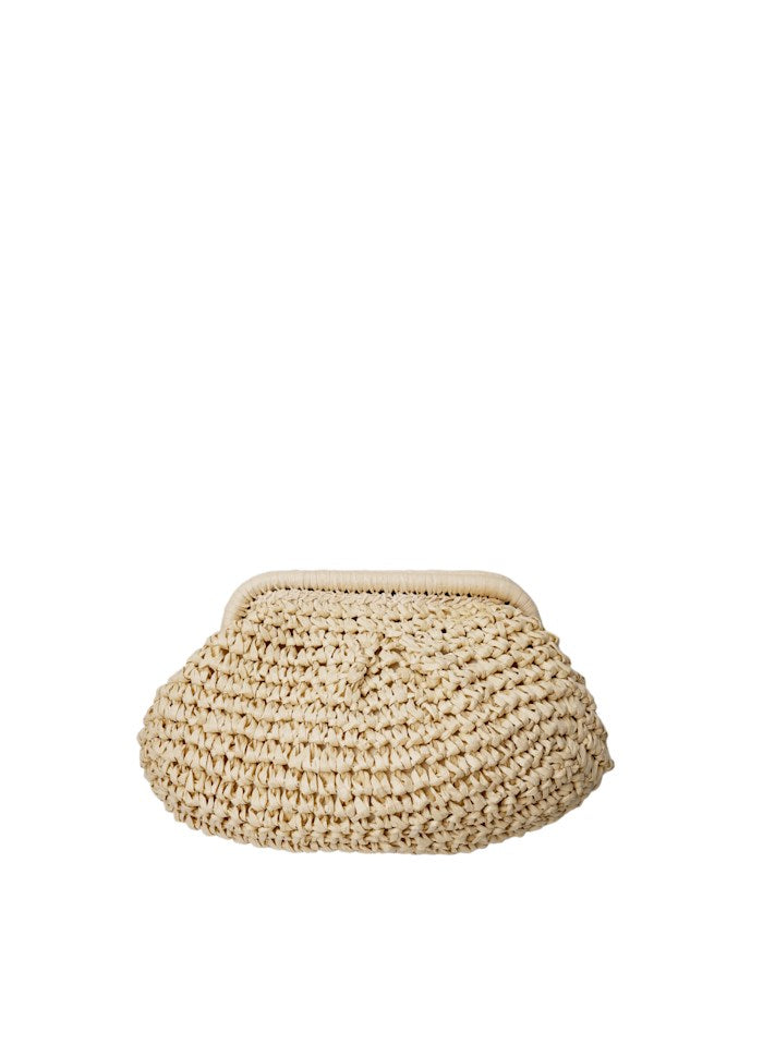 Zoey strå clutch veske - natur