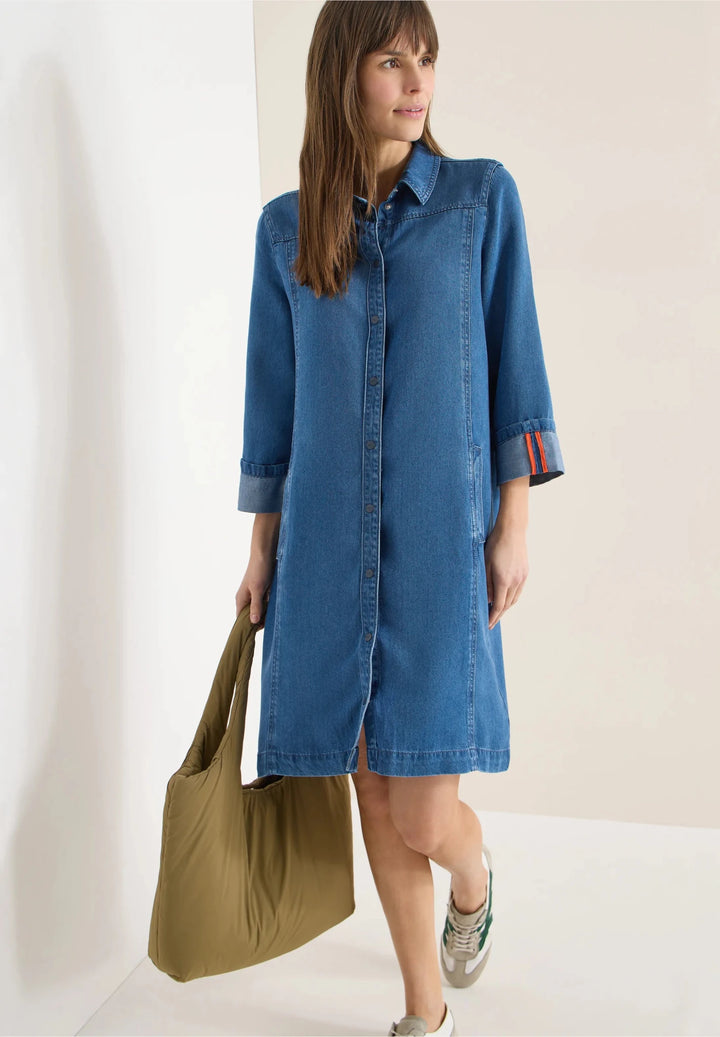 Vasket denim look kjole - 100% lyocell - Many Colors