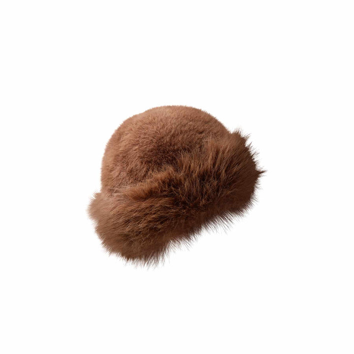 Kajsa fluffy hatt - coffee - onesize