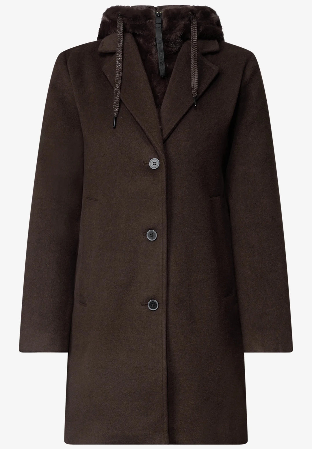 Wool revers coat w. Fur - Many Colors