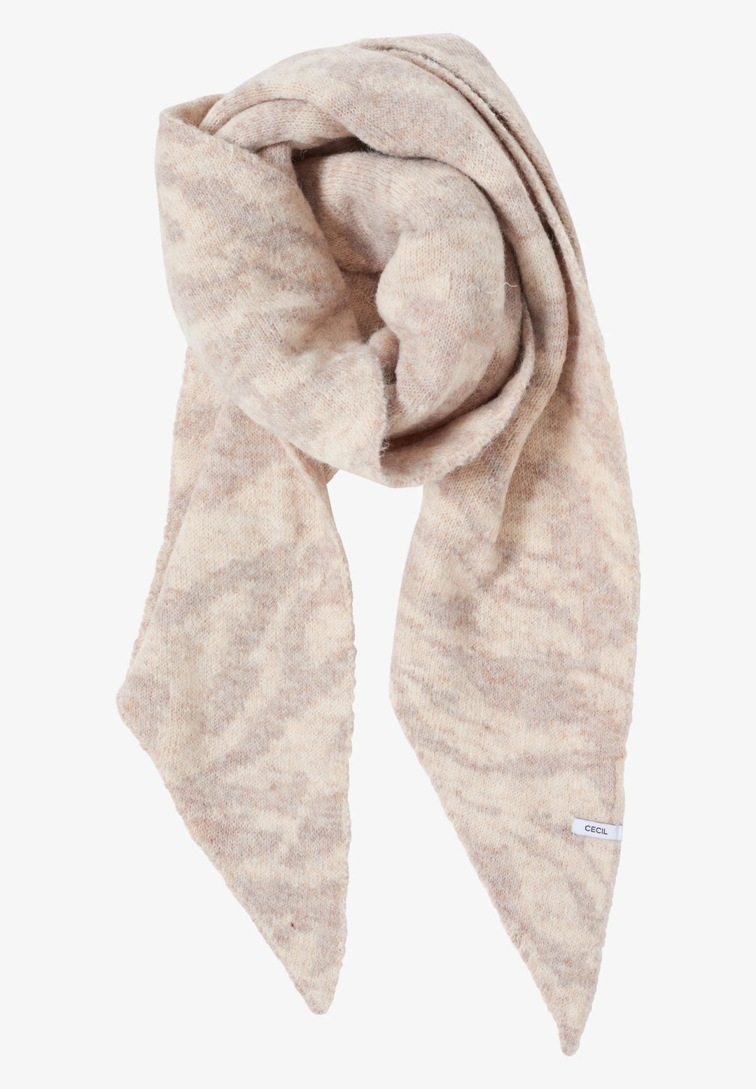 Zebra strikk trekant skjerf - beige - Many Colors