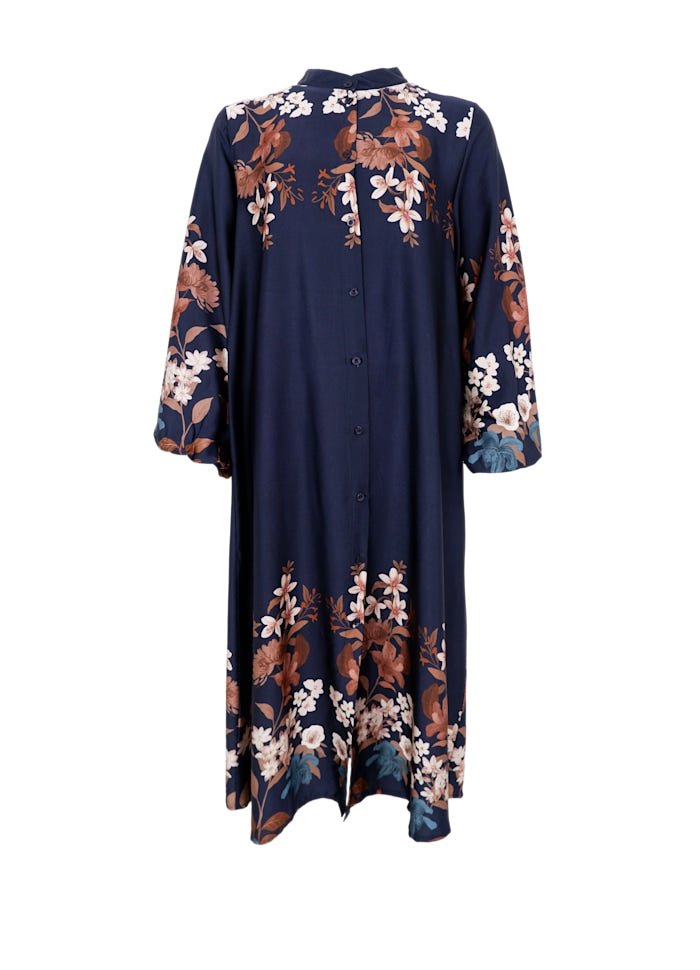 Zendaya satin kjole - blå blomster - Many Colors