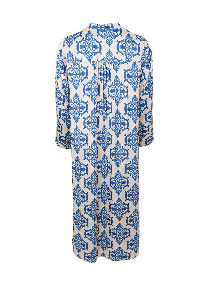 Zentha satin kjole - off white blå - Many Colors