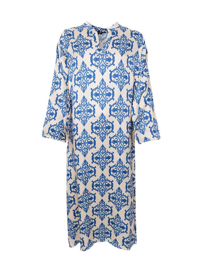 Zentha satin kjole - off white blå - Many Colors