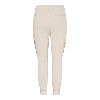 Bukse med lommer på siden - beige