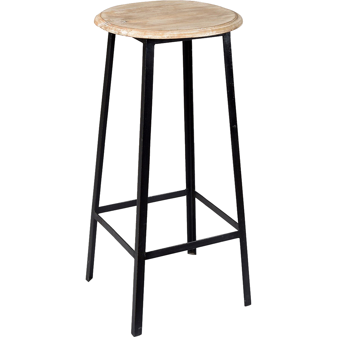 Holly barskammel med tresete - svart